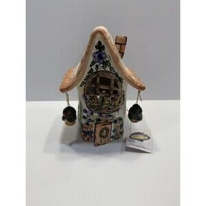 Vtg Blue Sky By Heather Goldmine Ceramic Art House Clayworks 2000 Tealight